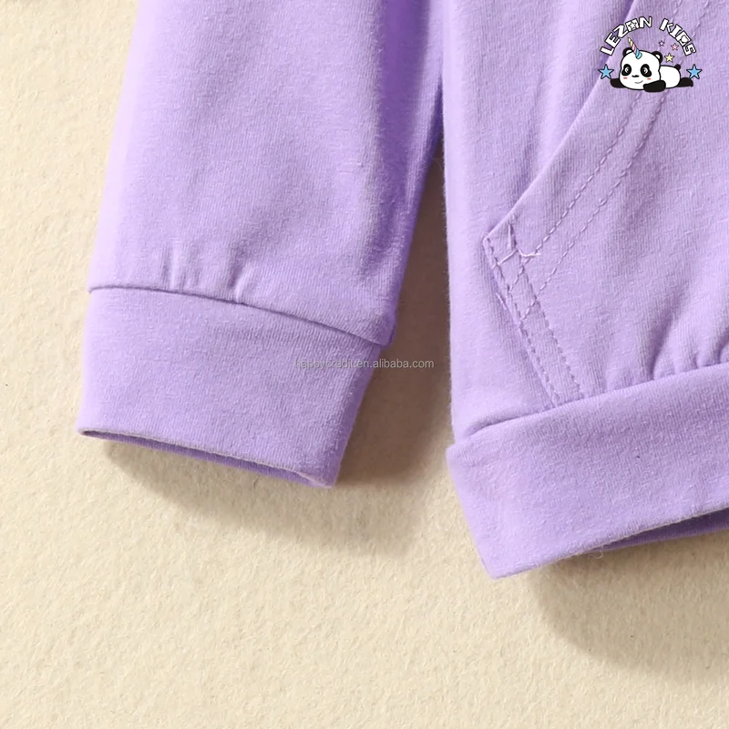 LEZONKIDS - Atacado de conjuntos de roupas infantis femininas com logotipo personalizado de 2 peças, Hoodies e calças